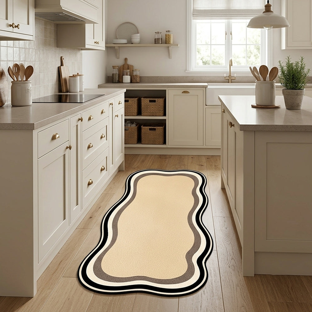 Naira Warm Beige Multi-Layer Frame Rug