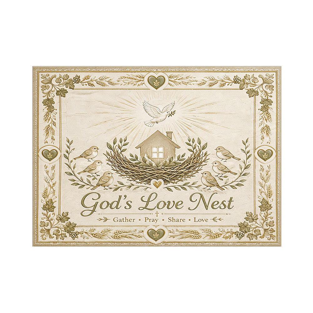 Nesthaven Cream Olive Green Rug