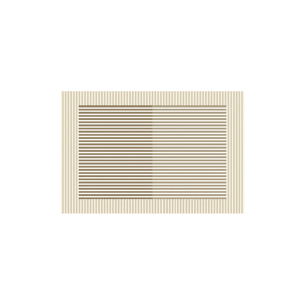Neutral Double Layer Vertical Horizontal Stripe Coil Bath Mat