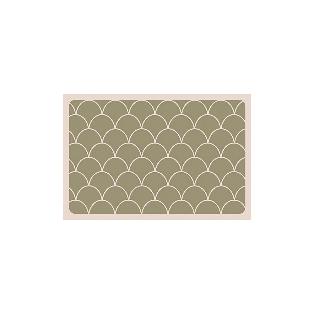 Neutral Green Scale Fish Coil Bath Mat