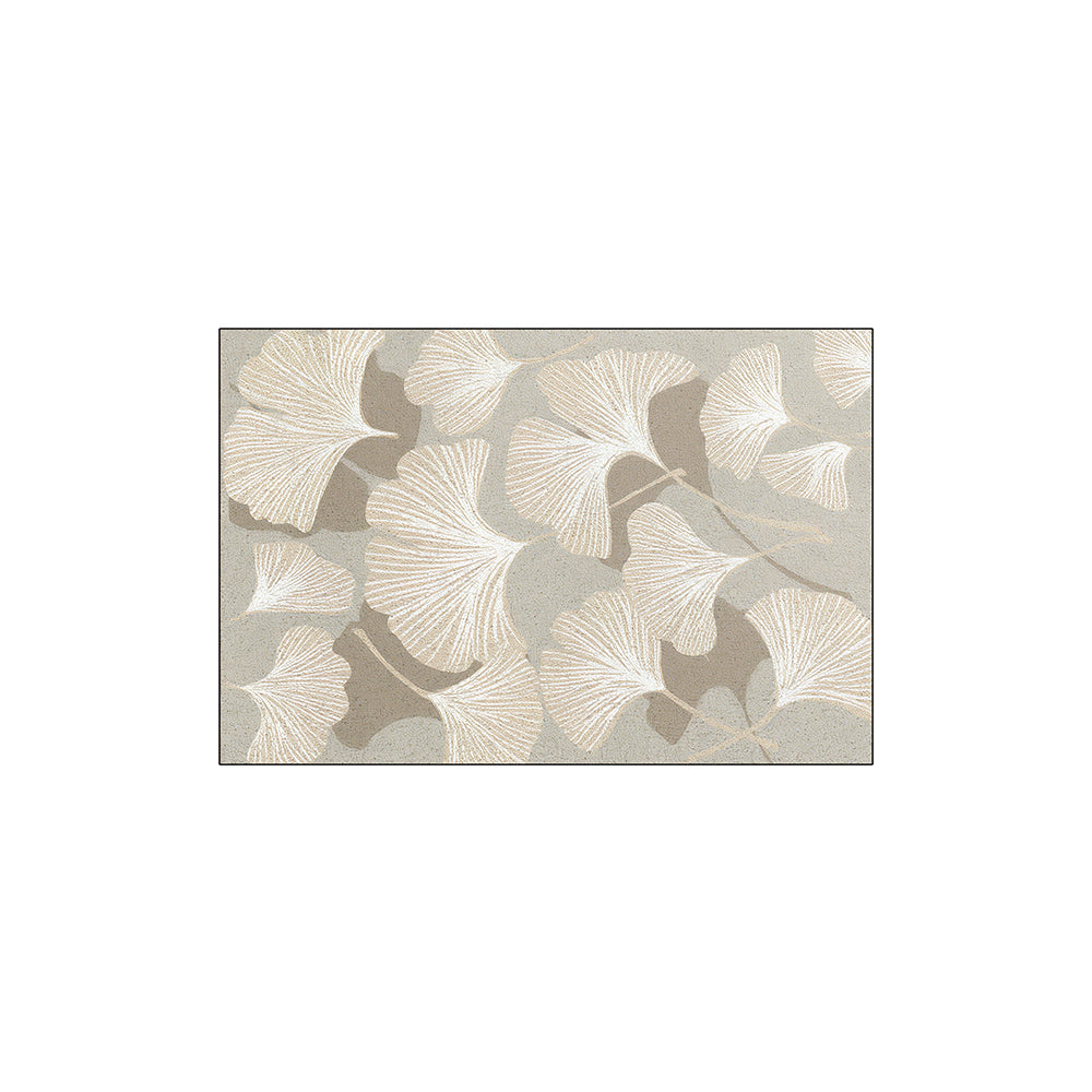 Neutral Light Ginkgo Leaf Coil Entrance Mat
