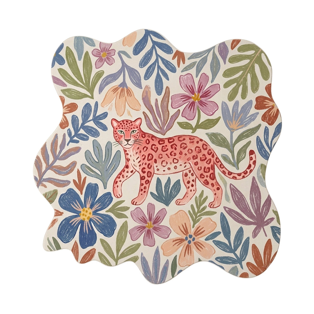 Noor Multi Muted Jungle Floral Leopard Rug