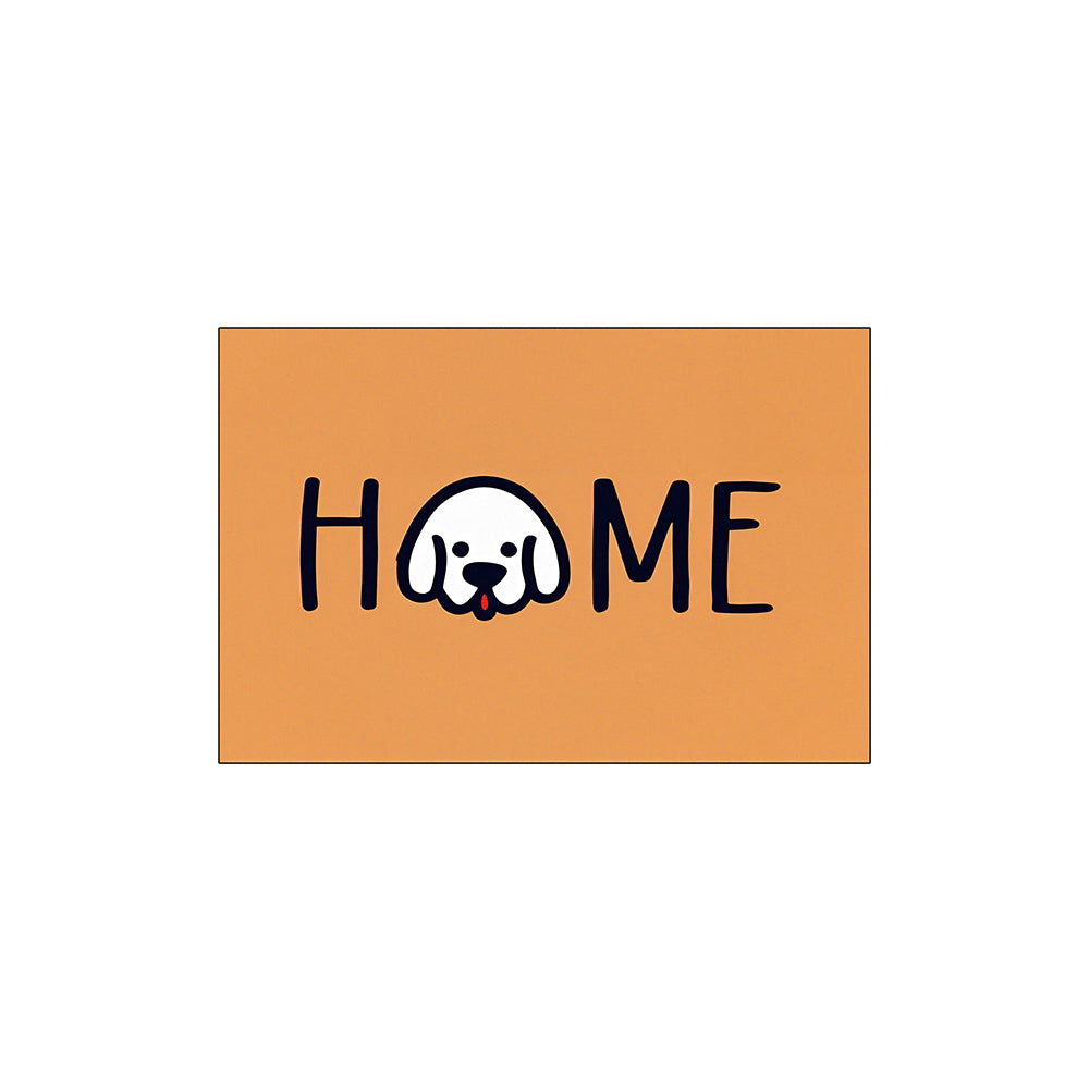 Orange Cartoon Pet Dog Coil Entrance Mat