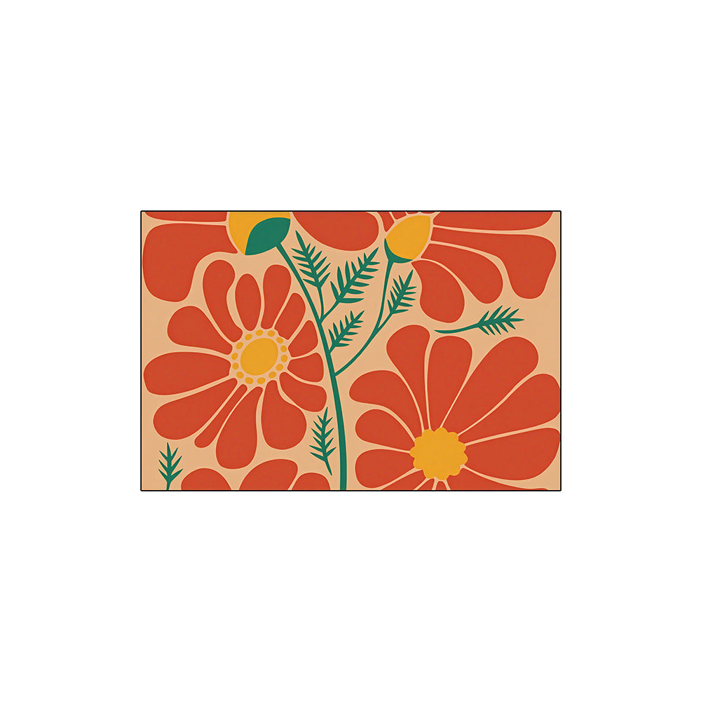 Orange Floral Coil Entrance Mat