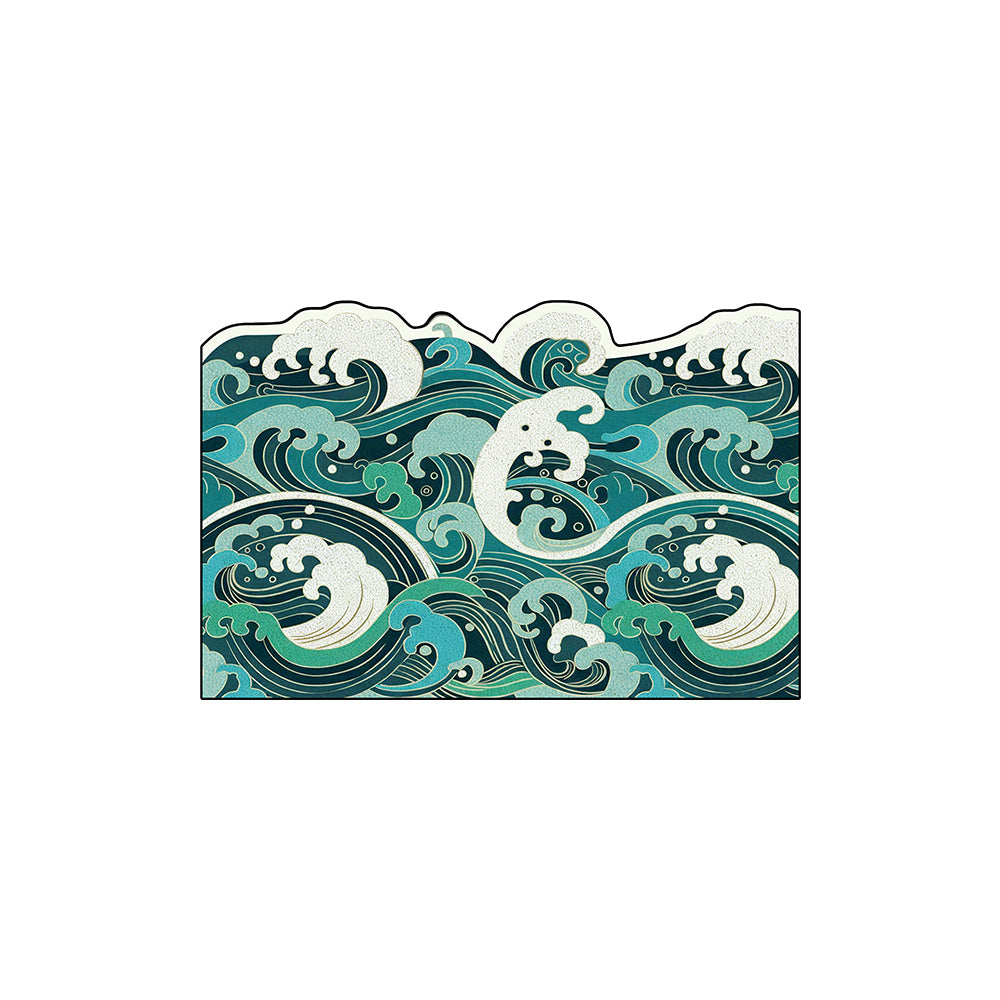 Oriental Green Sea Wave Irregular Coil Entrance Mat