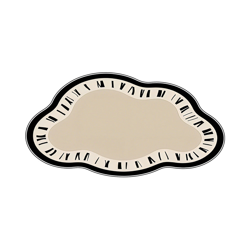 Orin Beige Black Cloud Melting Clock Rug
