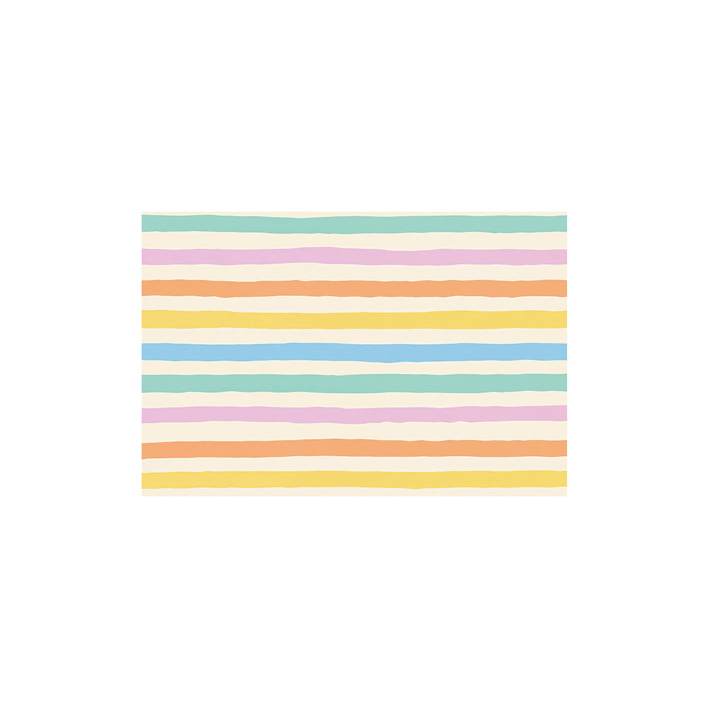 Pastel Rainbow Hand-Drawn Stripe Coil Bath Mat