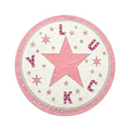 Pink Lucky Star Round Rug