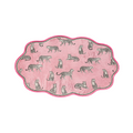 Pink Pom‑Pom Border Leopard Rug