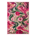 Pink Swirl Floral Rug
