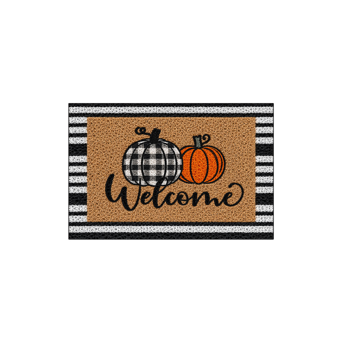Plaid Pumpkin Coil Entrance Mat