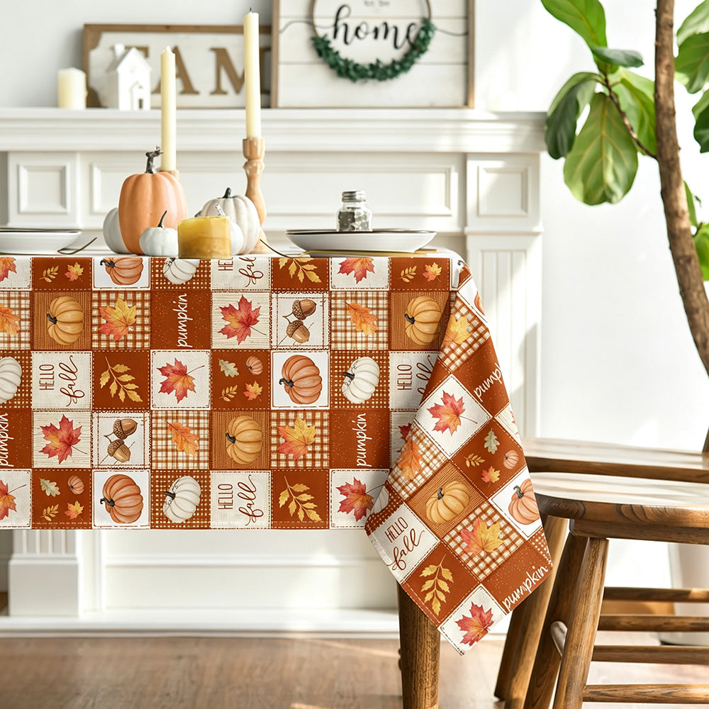 Pumpkin Maple Patchwork Tablecloth