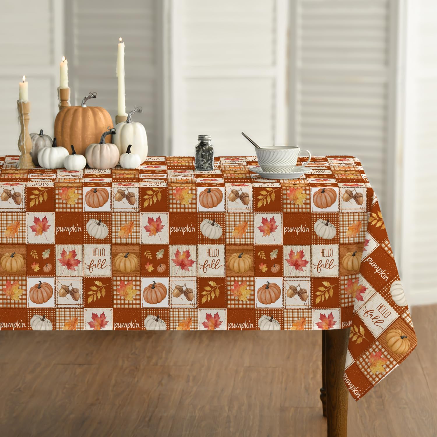 Pumpkin Maple Patchwork Tablecloth