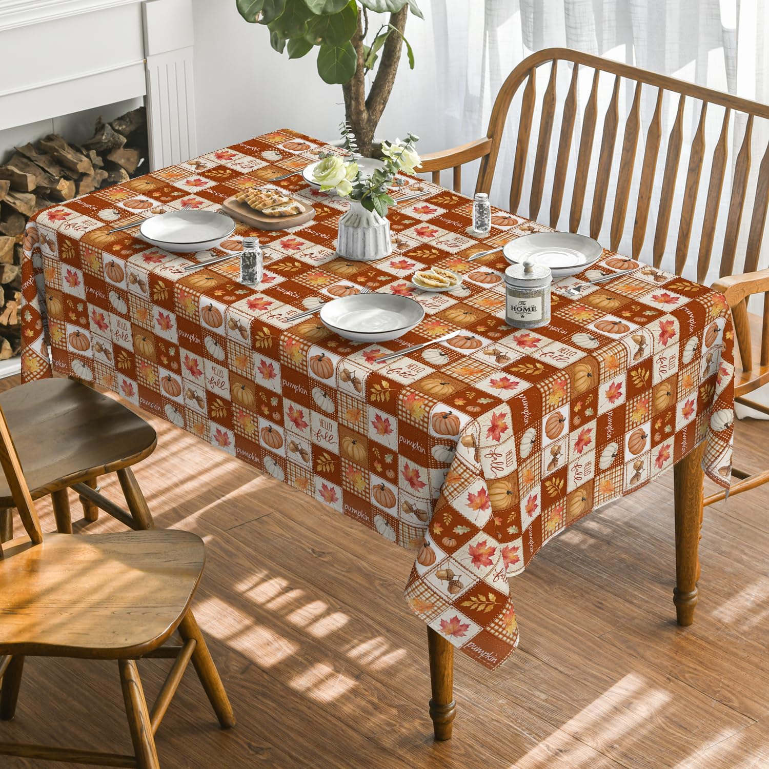 Pumpkin Maple Patchwork Tablecloth
