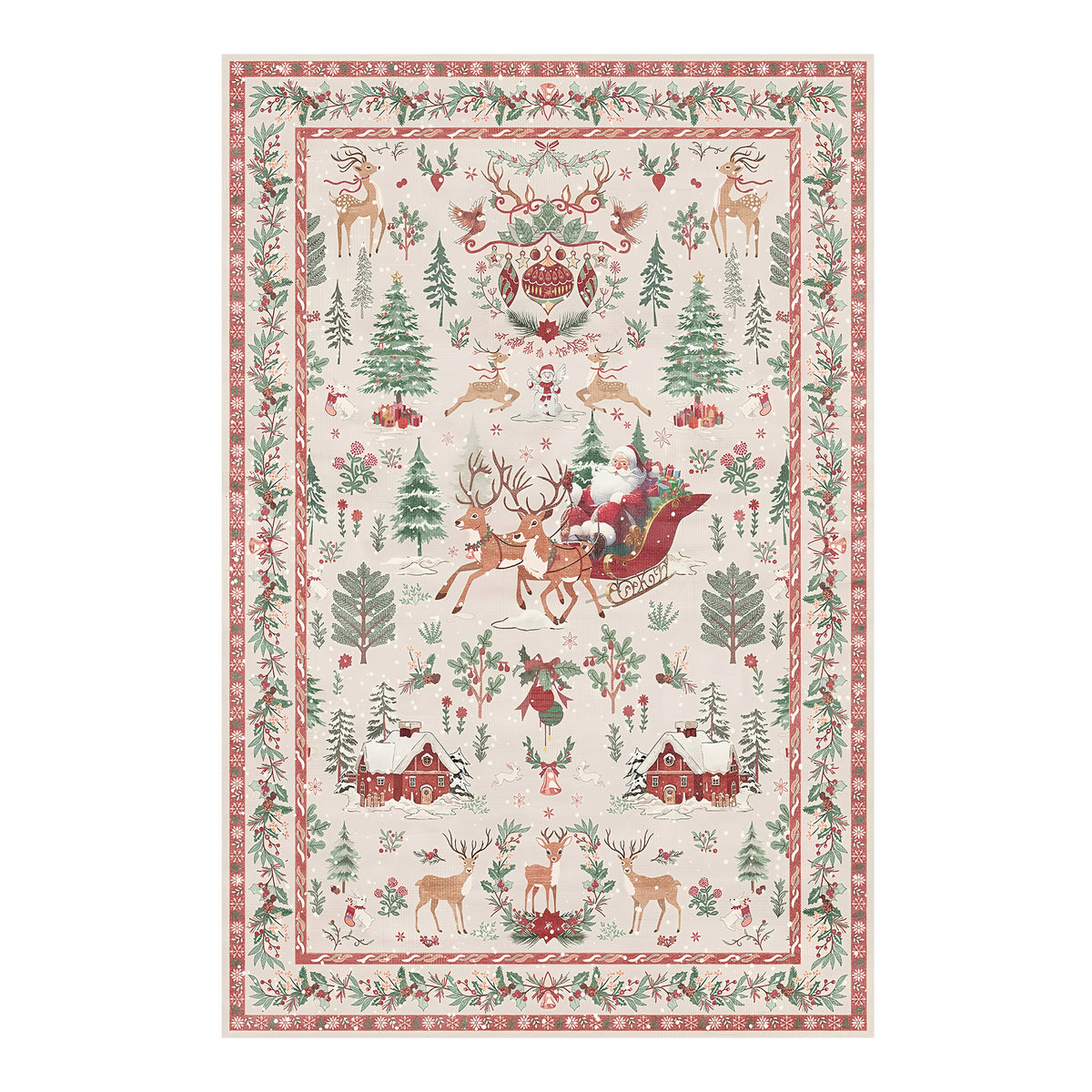 Rae Cream & Red Rug