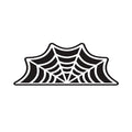 Jet Black Pure White Spiderweb Rug