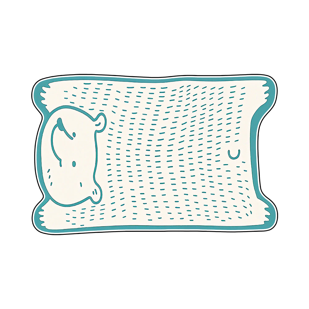 Rawan Cream Ivory Green Sleep Bear Rug