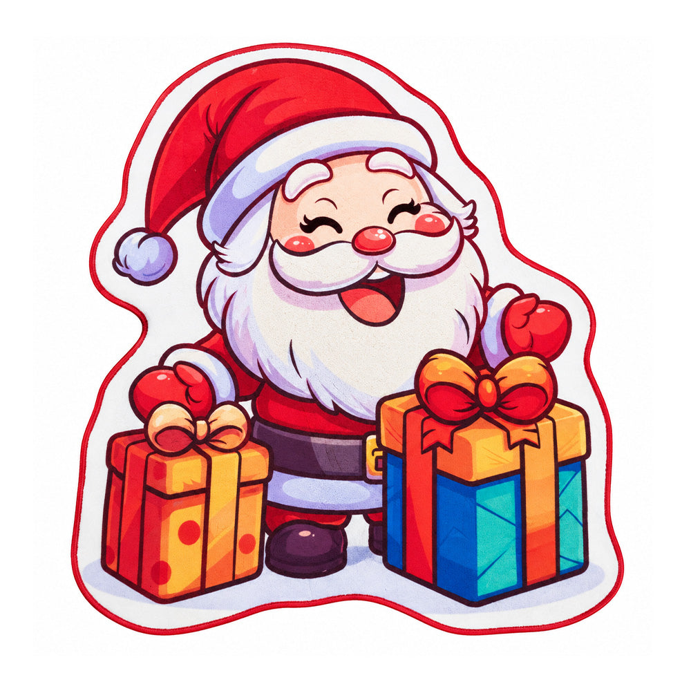 Red Piped Border Santa Claus Rug
