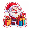 Red Piped Border Santa Claus Rug