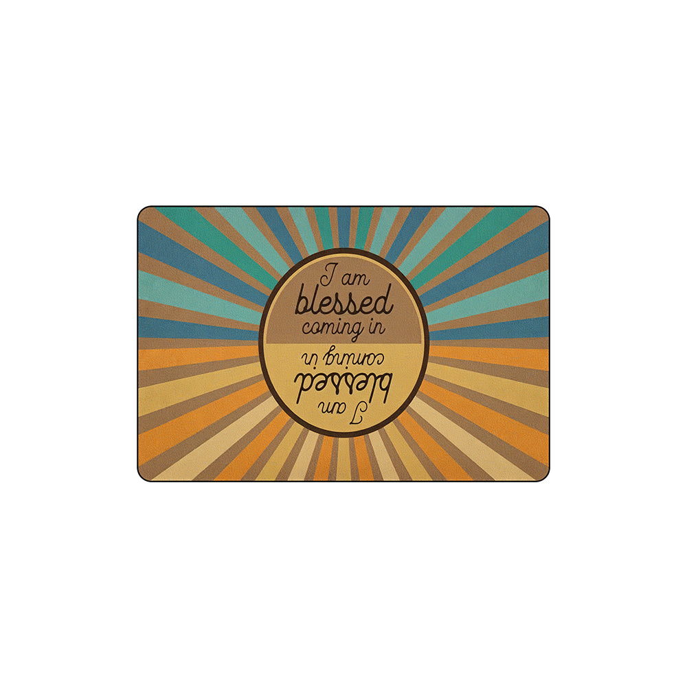 Retro Earth Tone Sunburst Multi Coil Entrance Mat