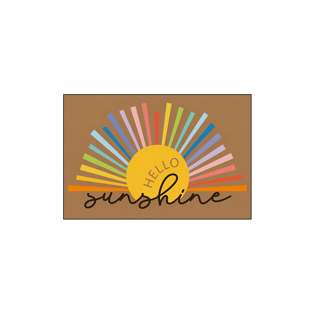 Retro Rainbow Sun Coil Entrance Mat