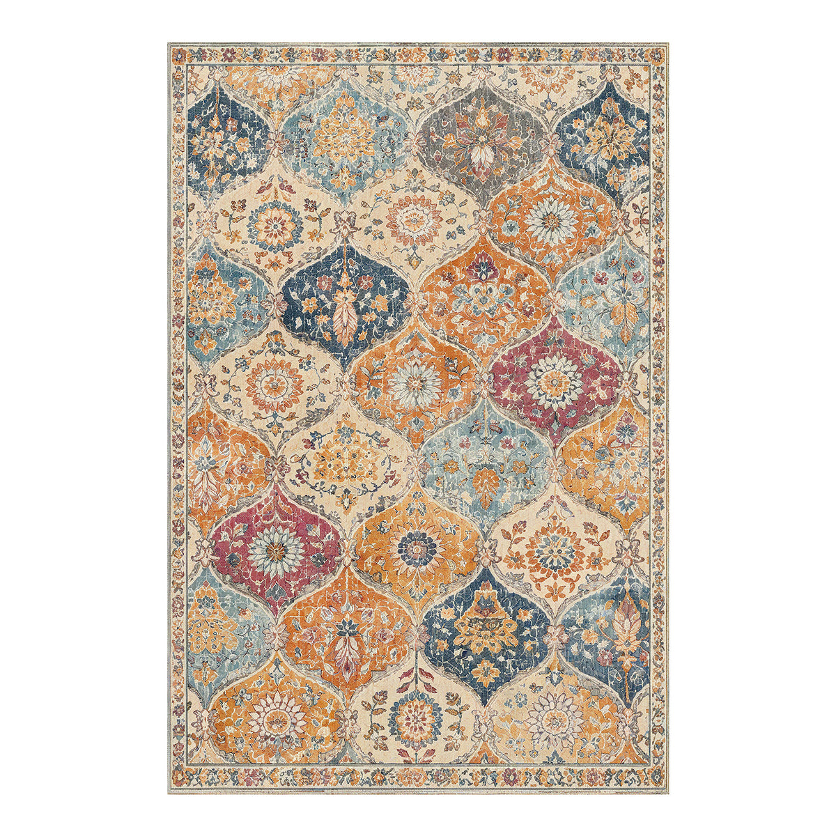 Riley Cream Burnt Orange Rug