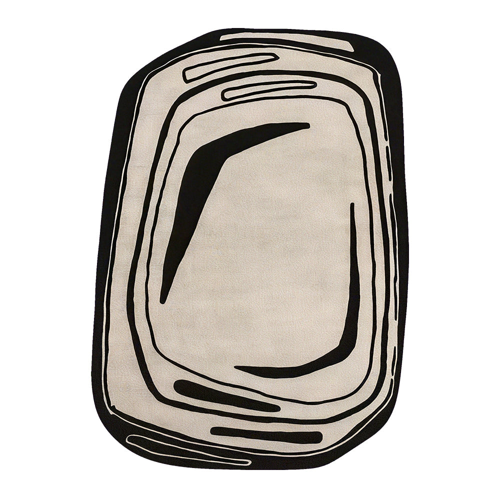 Rima Off-White Jet Black Line Art Rug