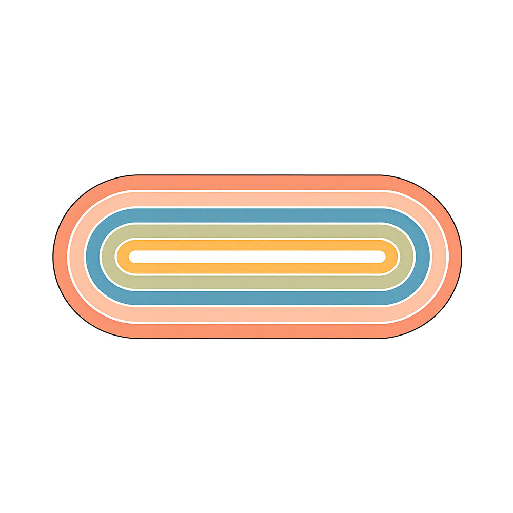 Rohanna Retro Multi Pastel Layer Oval Rug