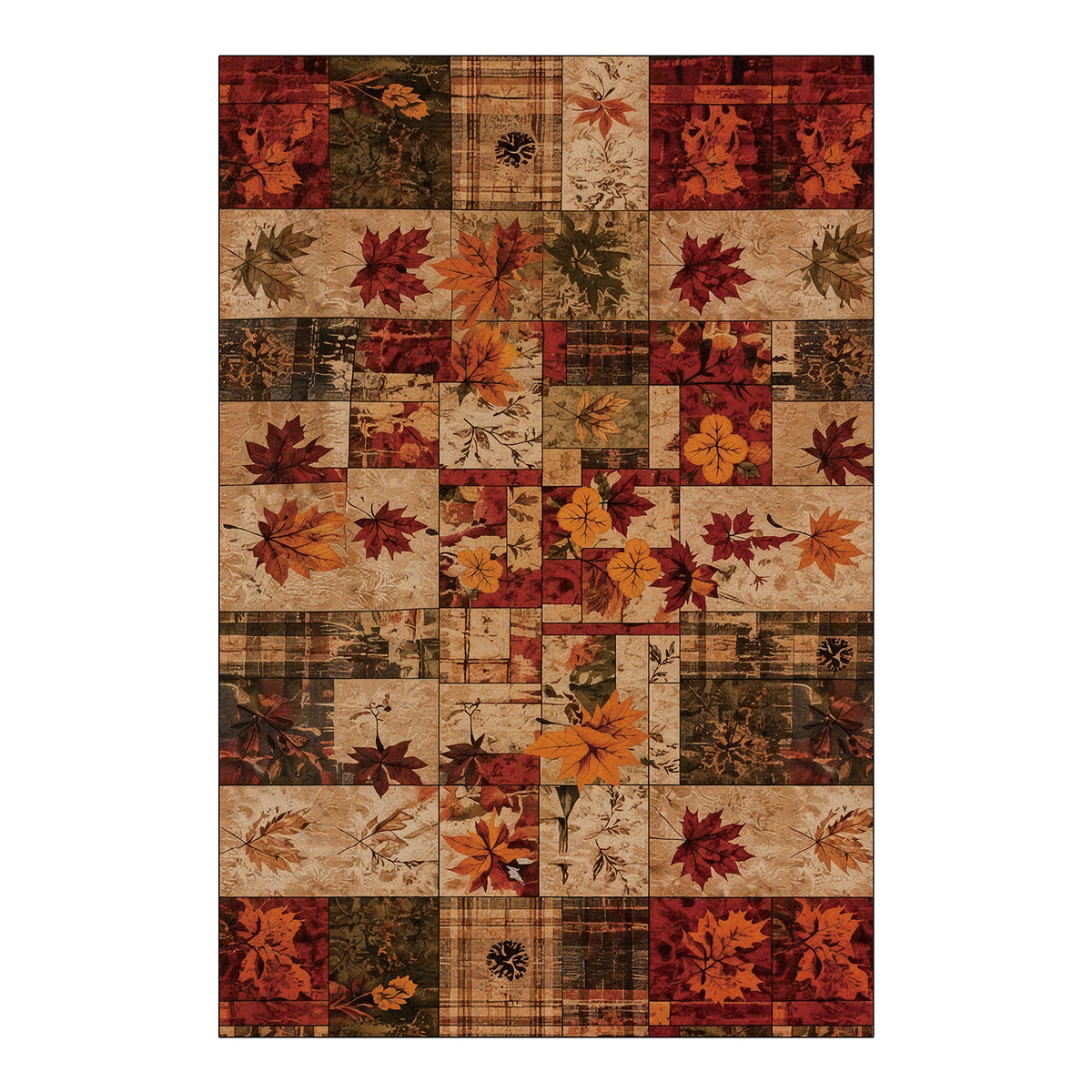 Rowan Rust Red Tan Maple Rug