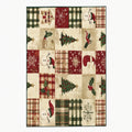 Ryvana Red Green Patchwork Rug