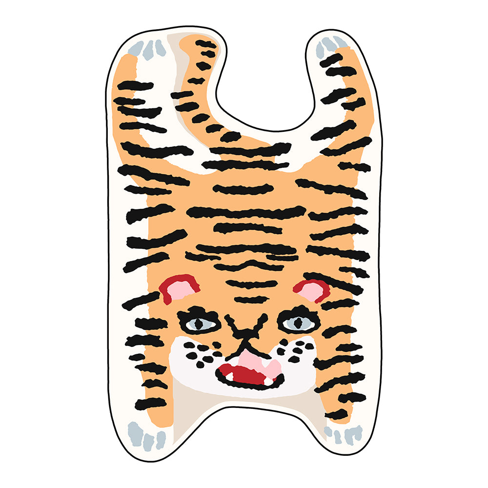 Sahar Warm Tangerine Off-White Tiger Hide Rug