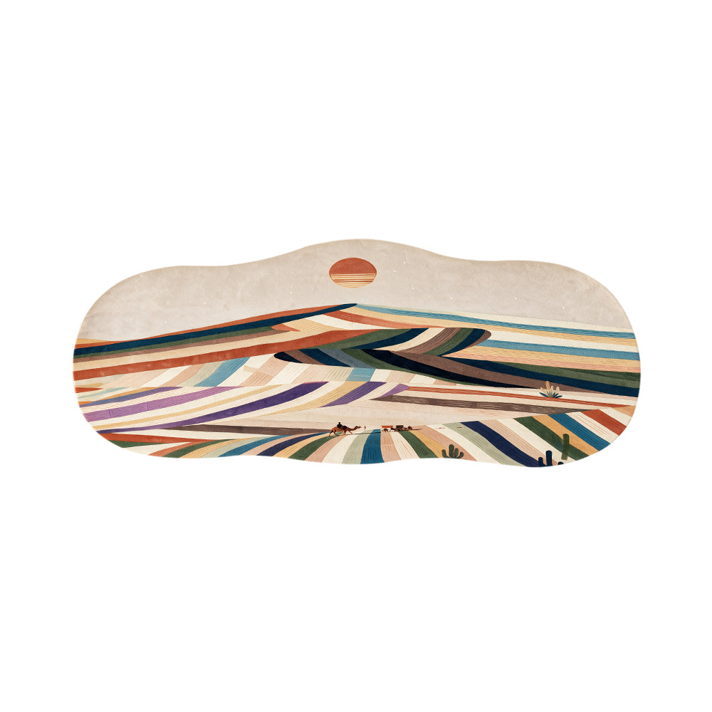 Sahil Multi Retro Striped Desert Camel Rug