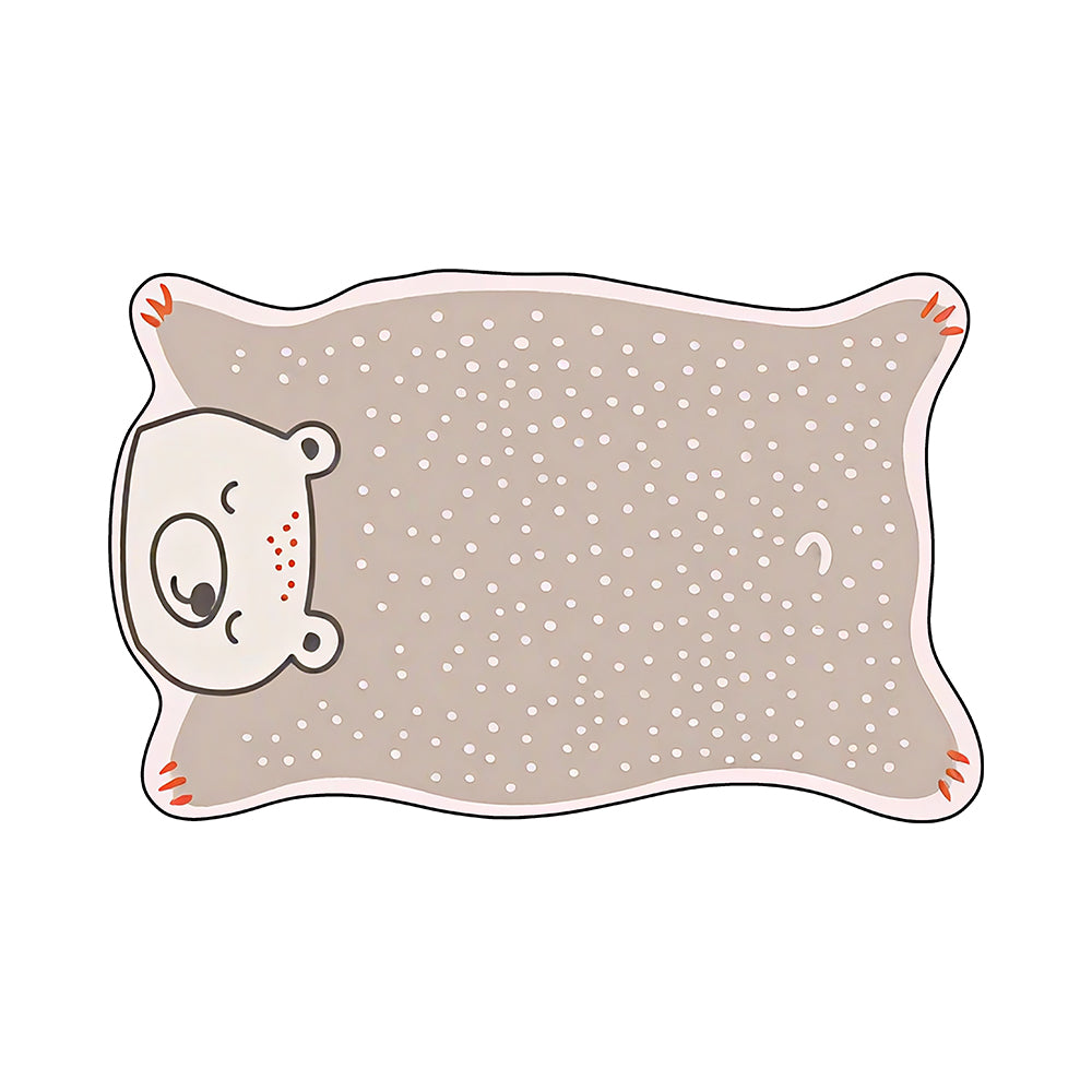 Salma Warm Taupe Pink Sleeping Bear Rug