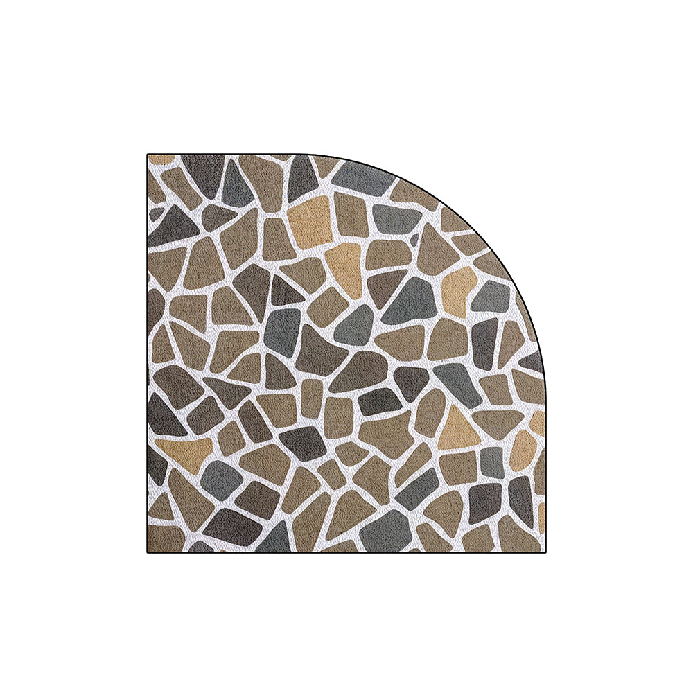 Earth Tone Irregular Pebble Semicircle Coil Bath Mat