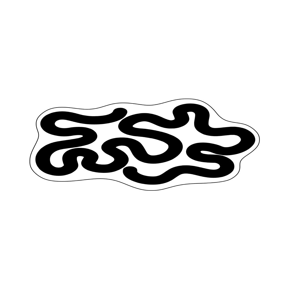 Sora Black Curvy Maze Rug