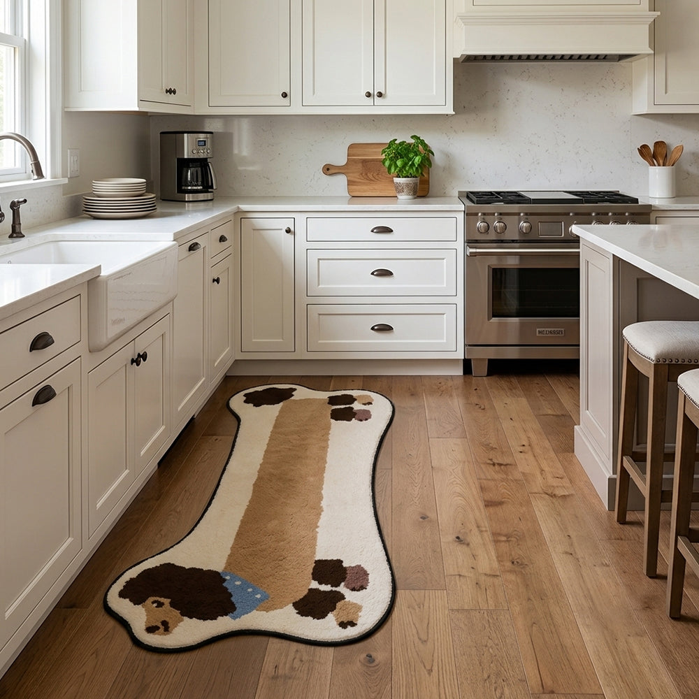 Soraya Dark Chocolate Poodle Bone-Shaped Rug