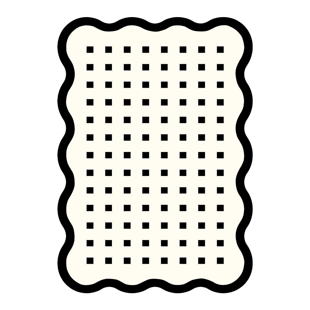 Suhad Cream Ivory Black Mini Grid Rug