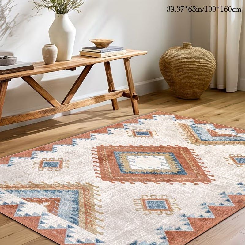 Tallin Cream Ivory Terracotta Slate Rug