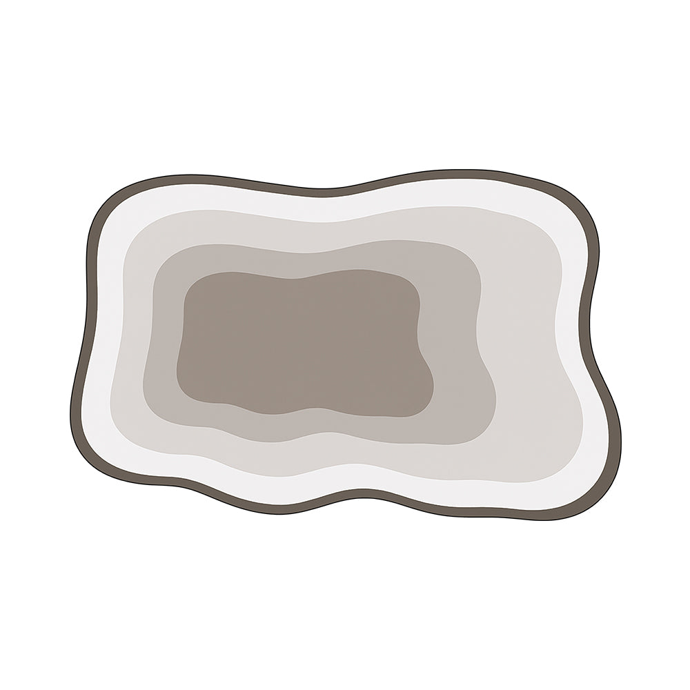 Tani Four-Layer Gradient Taupe Concentric Rug