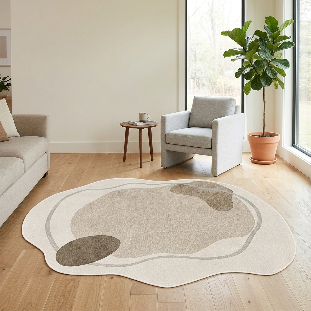 Tsuchi Abstract Dual Oval Spot Cloud Rug