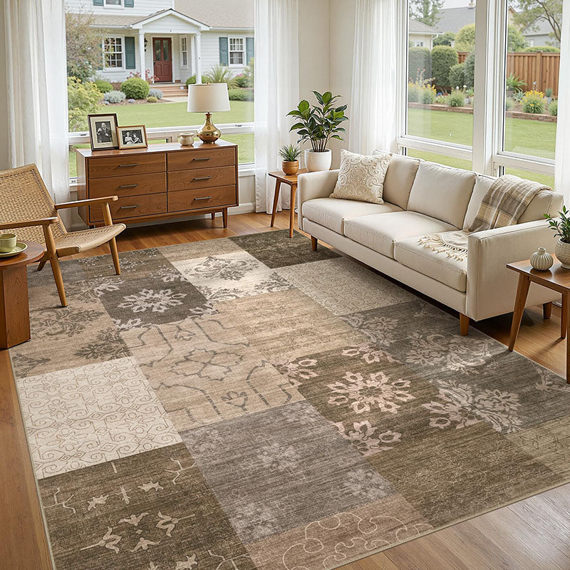 Vadyn Tan Charcoal Ivory Mixed Motif Rug