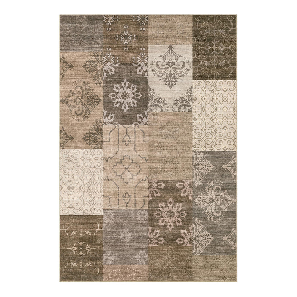 Vadyn Tan Charcoal Ivory Mixed Motif Rug