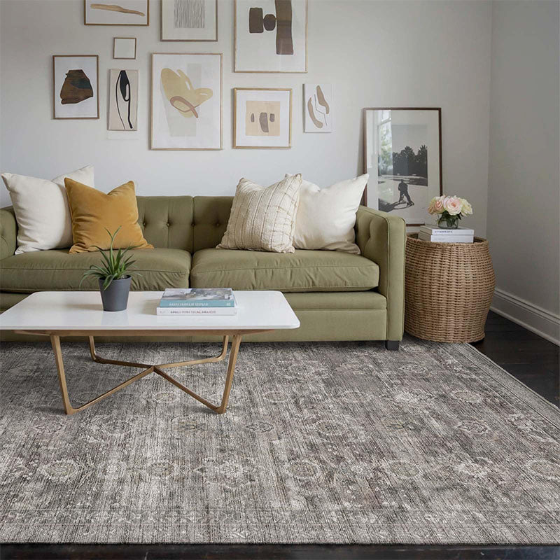 Vaelin Dusty Charcoal Cream Taupe Rug
