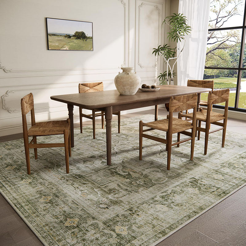 Vaelth Dusty Olive Sage Cream Taupe Rug