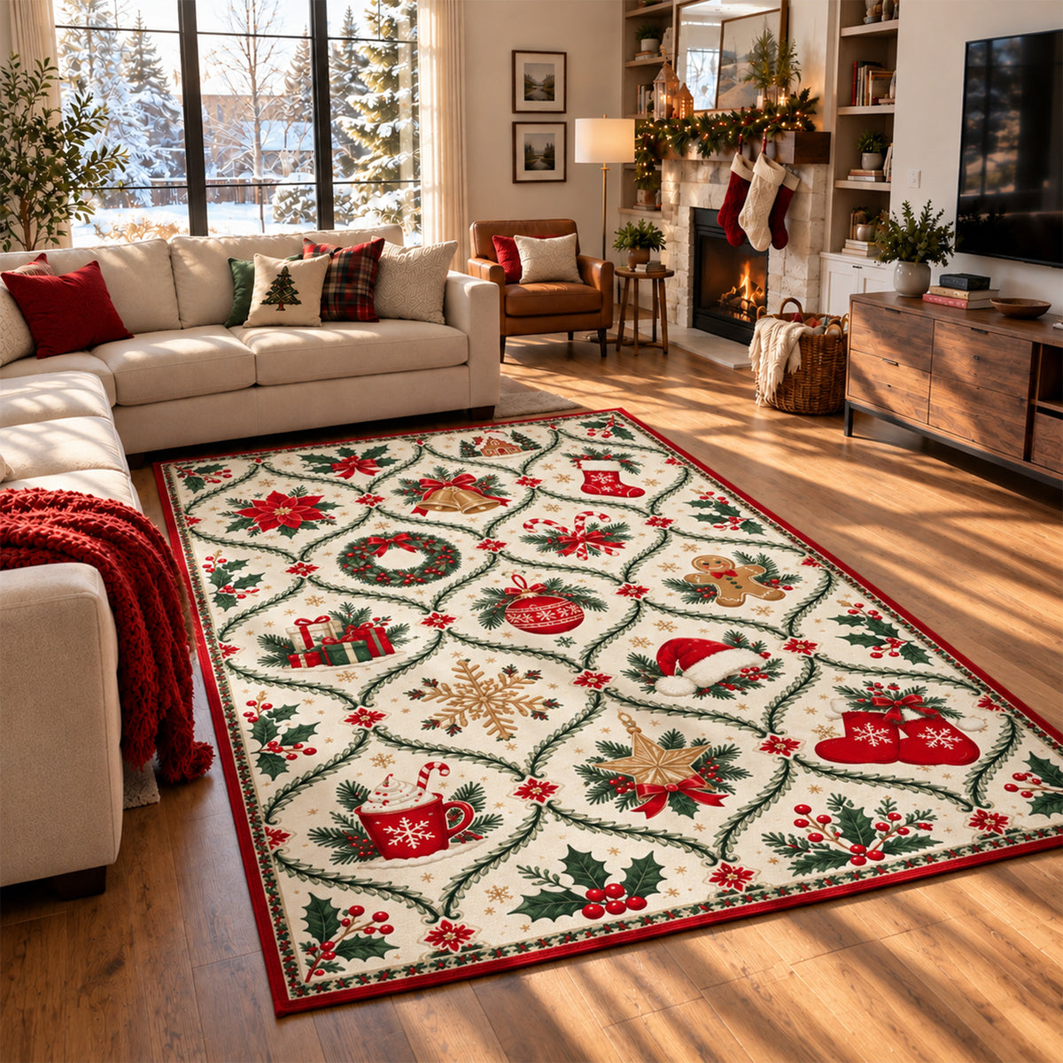 Vale Cream Red Multi Color Rug
