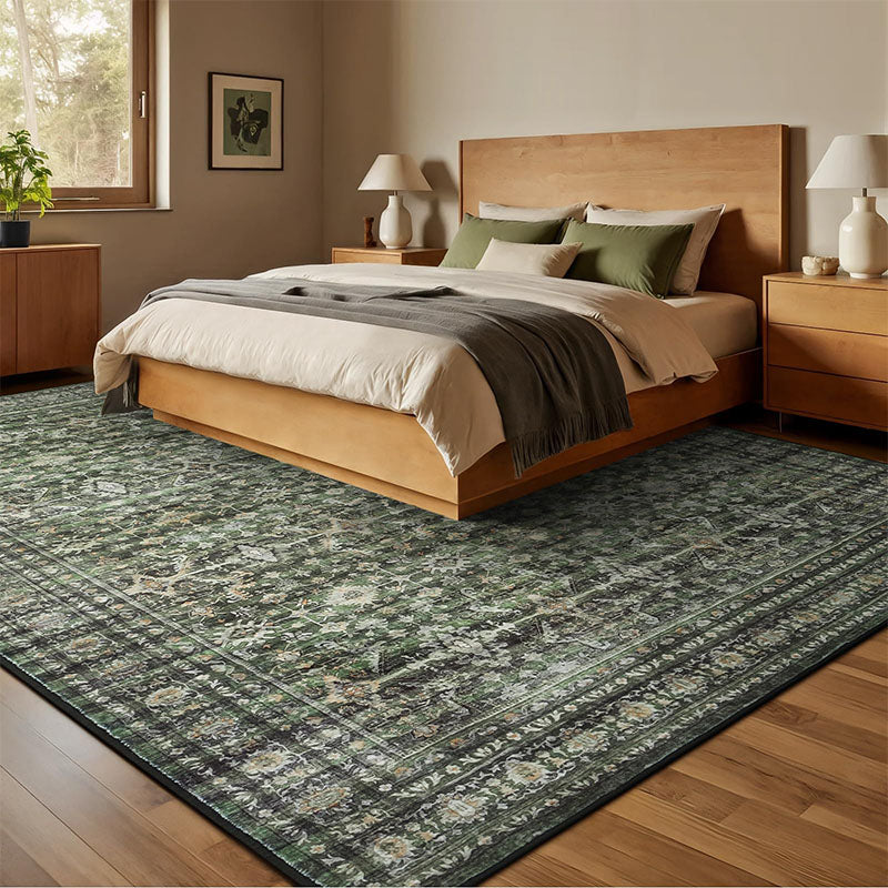 Veyra Deep Moss Cream Sand Rug