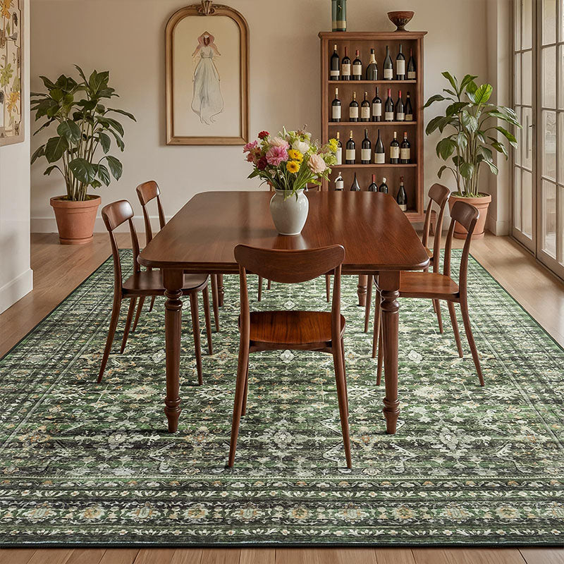 Veyra Deep Moss Cream Sand Rug