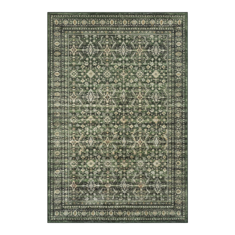 Veyra Deep Moss Cream Sand Rug