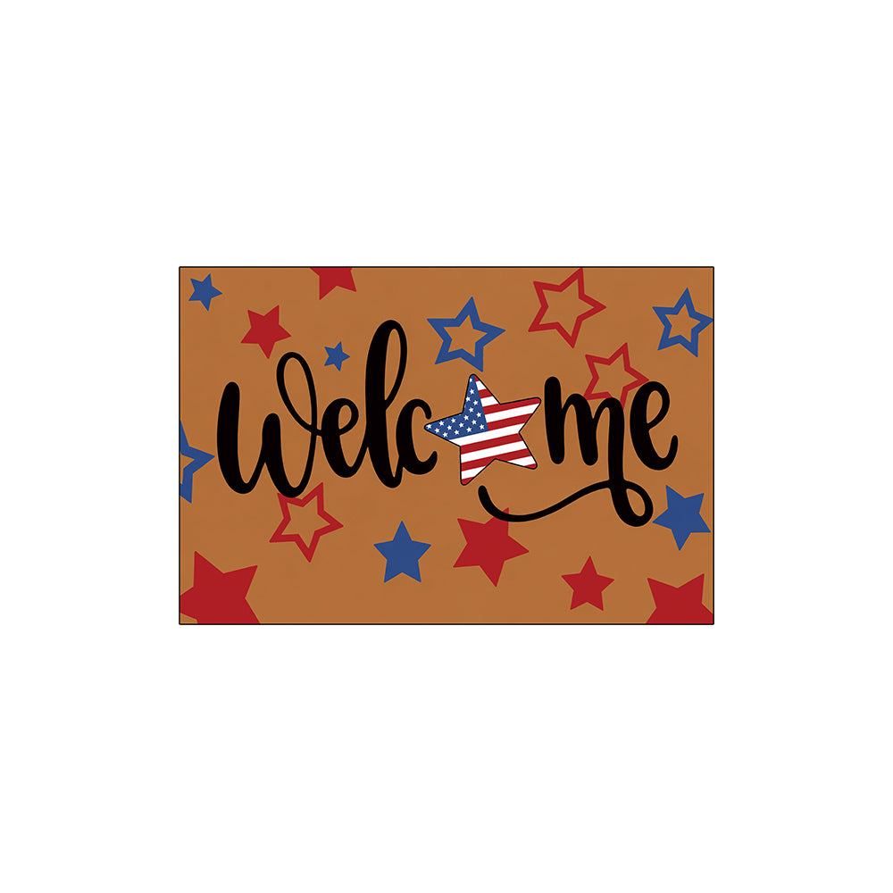 Vintage Brown Flag Star Coil Entrance Mat