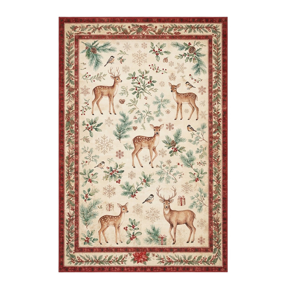 Voss Ivory Red Green Rug